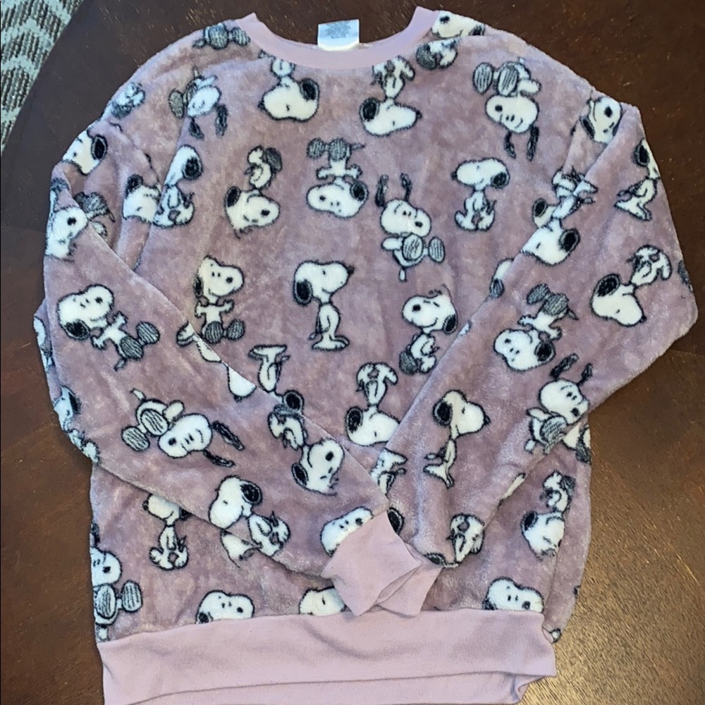 Peanuts Pink Snoopy Crew Neck Sweater
